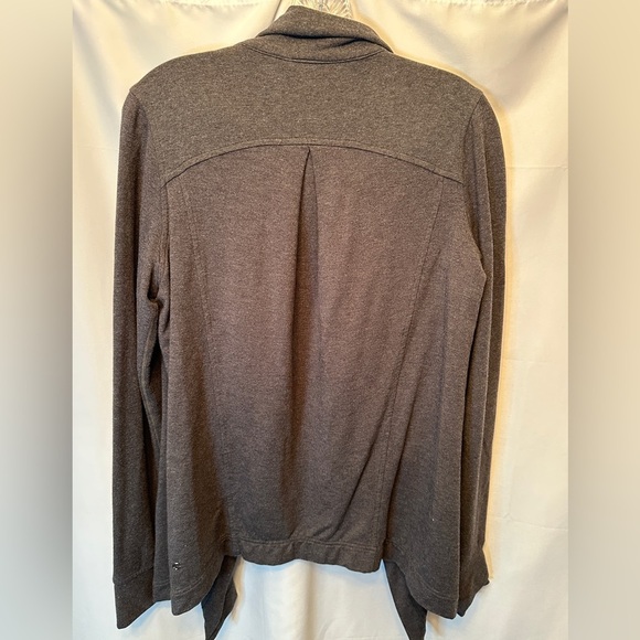 Lululemon Coast Wrap Women’s 8 Gray Relaxed Thumb Holes Open Front Activewear - Picture 7 of 10